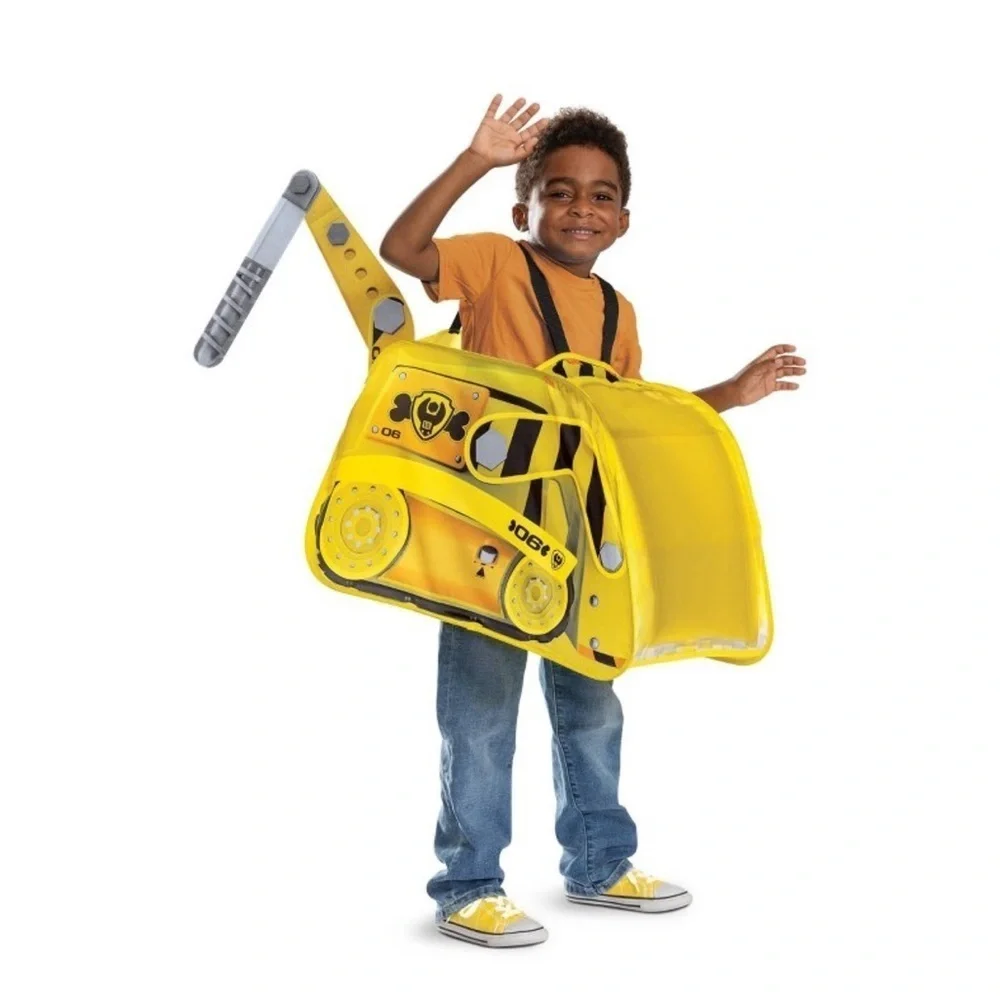 NWT PAW Patrol Nickelodeon Rubble Dump Truck Pop Out Halloween Costume One Size